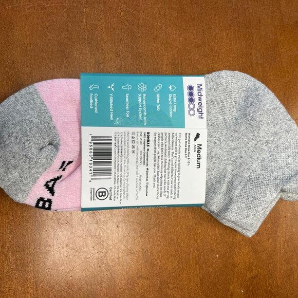 Bombas 2 PAIRS of Women's Ankle Socks (Wisteria/Grey, Medium) - Picture 2 of 2